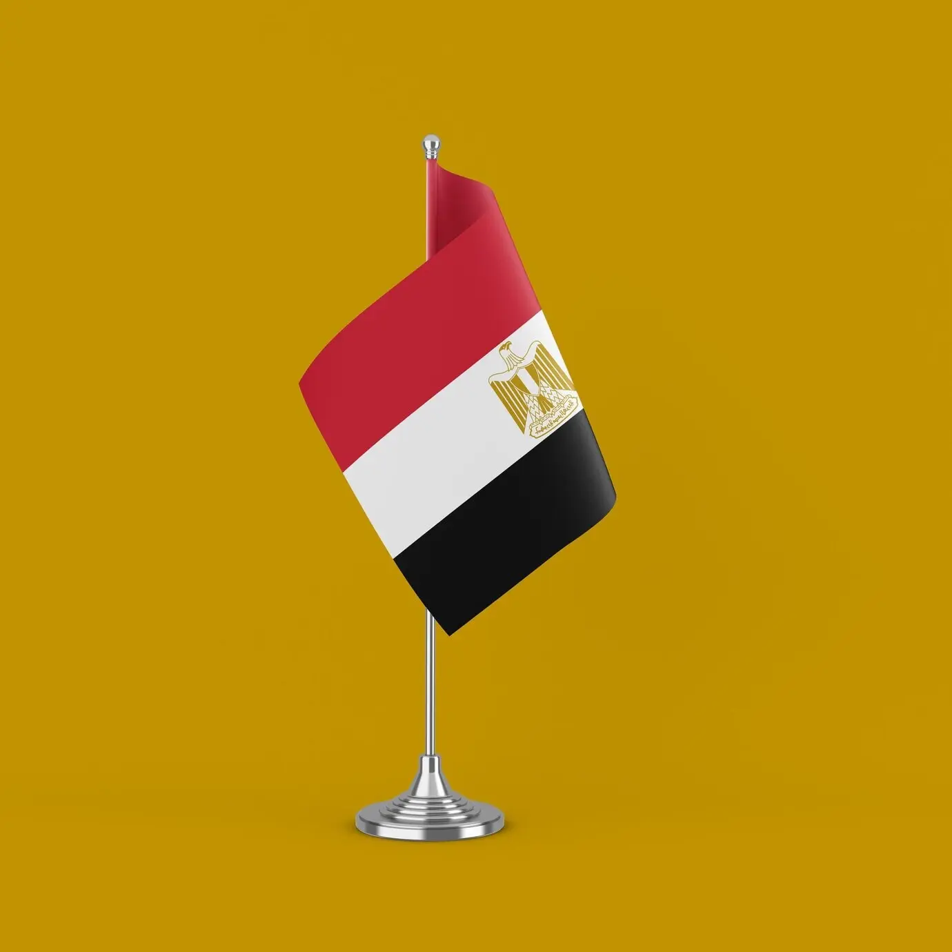 Bitte sende die ursprüngliche Beschreibung des Bildes „Egypt Flag“, die ich auf Deutsch umformulieren soll.